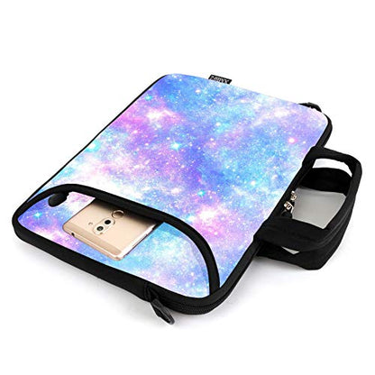 13.3" laptop bag adjustable shoulder strap with handle accessory pocket fits 11.6" 12" 12.1" 13" 13.3" Laptops (pink galaxys) - color: Pink Galaxys