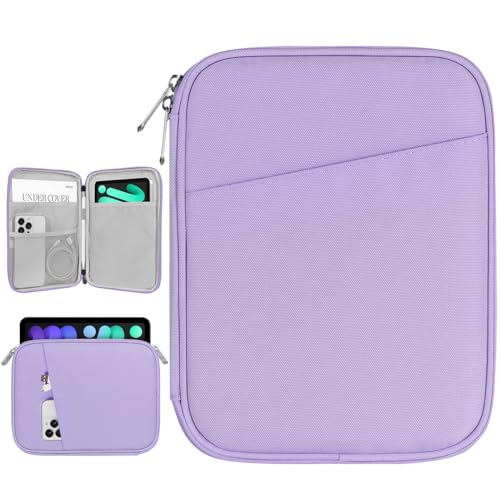 Dadanism 8-9 Inch Tablet Sleeve Bag Carrying Case, Grey Purple | Fits iPad mini 7th/6th 8.3", iPad mini 7.9", Galaxy Tab A7 Lite/A9 8.7", Remarkable Paper Pro Move 7.3" 2025, Tab M9/M8 - color: Gray Purple, size: 8-9 inch
