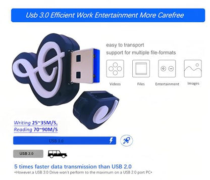 128GB USB 3.0 Flash Drive Novelty Cartoon Musicnote High Transfer Speed Pendrive Memory Stick - color: Music