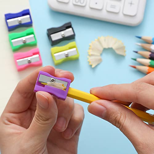 XYW 150 Pieces Pencil Sharpeners in Bulk - Colorful Mini Handheld Pencil Sharpener for Kids, Small Manual Pencil Sharpeners for School Classroom Home Office Supplies - color: 150 Pack