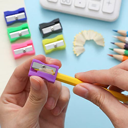 XYW 150 Pieces Pencil Sharpeners in Bulk - Colorful Mini Handheld Pencil Sharpener for Kids, Small Manual Pencil Sharpeners for School Classroom Home Office Supplies - color: 150 Pack