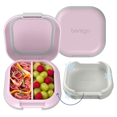Bentgo Chill Mini Leak-Proof Lunch Box – Built-In Ice Pack Keeps Food Cold, 2.7-Cup Capacity for Snacks or a Sandwich, 3 or 4 Compartments, PFAS & BPA-Free, Ideal for Adults & Kids 3+ (Lilac Mist) - color: Lilac Mist