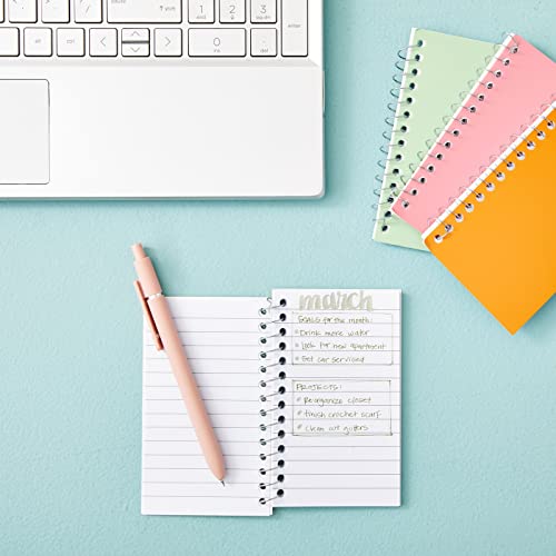 Paper Junkie 12-Pack Small Spiral Notebook 3x5, 40 Sheets, 80 Pages Per Notepad, College Ruled Lined Paper for Office Supplies, Classroom Notes, Students, Teachers, Nurses (6 Pastel Colors)