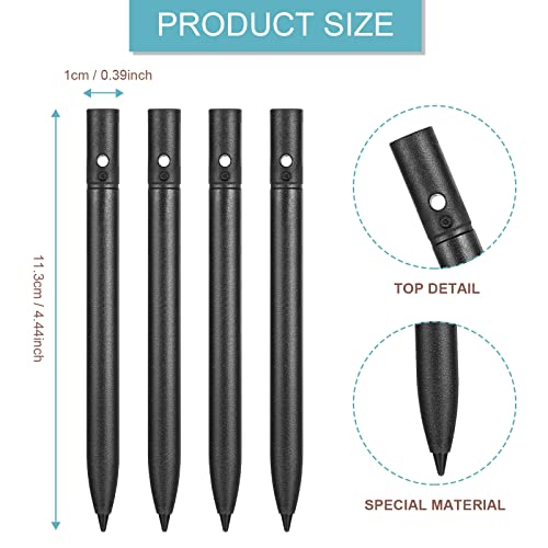Flutesan 4.5 Inch LCD Writing Tablet Pen Replacement 4 Pcs Kids Stylus Pen for Drawing Tablet Doodle Pad with 4 Hanging Rope(Black) - color: Black