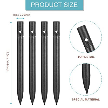 Flutesan 4.5 Inch LCD Writing Tablet Pen Replacement 4 Pcs Kids Stylus Pen for Drawing Tablet Doodle Pad with 4 Hanging Rope(Black) - color: Black
