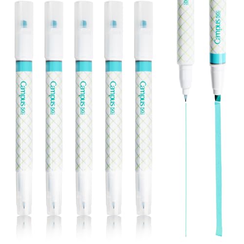 KOKUYO 2-Way Highlighter 5 Colors Set. Mark+ Dual Way of Point Types, 5 Pack of Pink. Japan Import (50th Anni. Green) - color: 50th Anni. Green