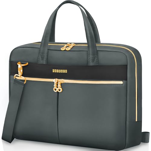 Ferkurn Laptop Bag Case Women Men Computer Bag Compatible with MacBook/HP/LG/Dell, Shoulder Strap Slim Carrying Messenger Briefcase, Grey, 17-17.3 Inch - color: Heather Grey, size: 17-17.3 inch