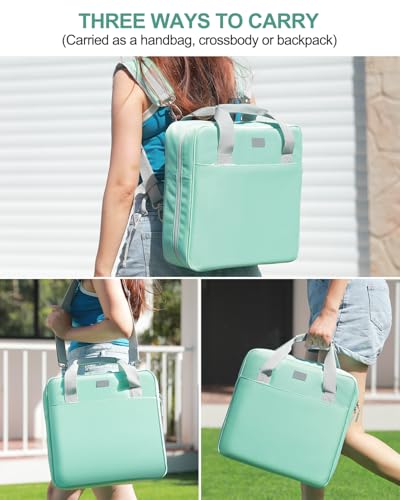 Realove 3 Inch 3 Ring Zipper Binder with Double Shoulder Strap & Handle - 3” D-Ring Binder with Zipper with Multi-Pocket (for 13” Laptop & Tablet and Smaller) for School-Light Blue(Pen not Included) - color: Light Blue
