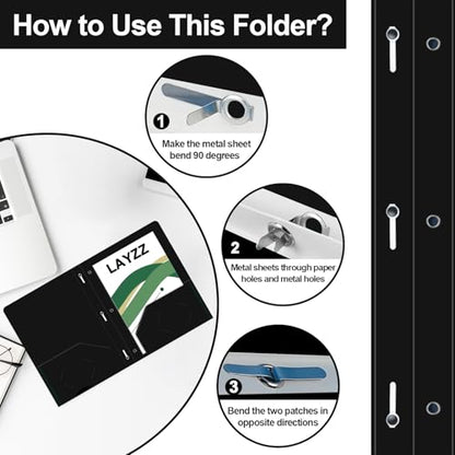 Two Pocket Folders with Prongs, LAYZZ 60 Pack Poly Plastic Folders, Heavy Duty Plastic Folders with Pockets and Prongs, Letter Size, for Offices and Schools (Black) - color: Black