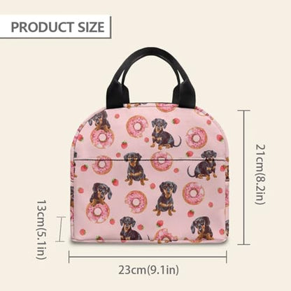Cute Dachshund Kids Lunch Box Large Capacity Insulated Lunch Bag Portable Handle Thermal Picnic Cool Bags Multifunctional for School Picnic Travel Hiking Camping - color: Cute Dachshund