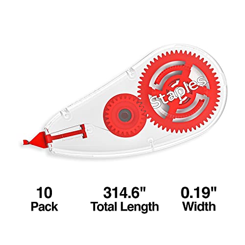 STAPLES Correction Tape, White, 30 Pack – Bulk Instant‑Dry Tape for Offices, Classrooms & Admin Use - style: 30 Pack