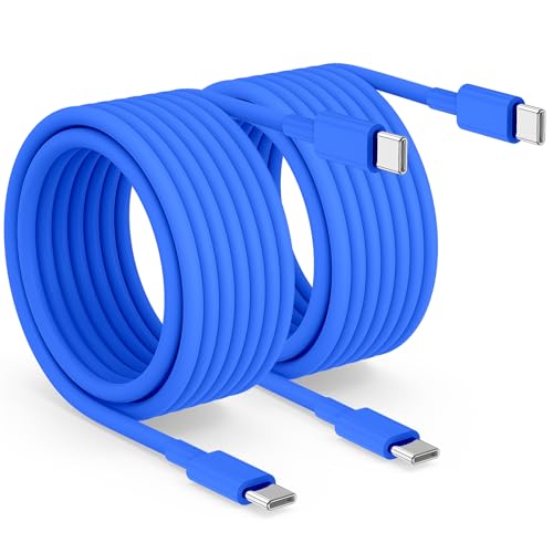 2pack 10ft USB C to C Cable, 60W Type C to Type C Fast Charging Cord for iPhone 17 16 15 Pro, Pro Max, Plus, iPad Pro, MacBook Air 13 inch, iPad Pro, Air, for Samsung Galaxy S25 and More, Blue - color: Blue, size: 10FT