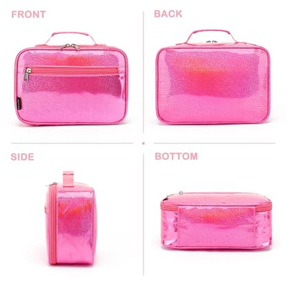 FlowFly Kids Lunch box Insulated Soft Bag Mini Cooler Back to School Thermal Meal Tote Kit for Girls, Boys,Pink - color: Pink