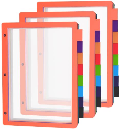 habgp 24Pcs/3 Set 8 Tab Dividers for 3 Ring Binder 24 Pcs Clear Color 3 Ring Binder Dividers Tabs Page Folder Dividers Plastic Tabbed File Dividers Tabs Three Ring Binder Index Dividers - size: 3 Set (24 Pcs)