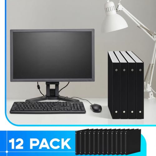 Henoyso 12 Pcs 0.5 Inch Mini 3 Ring Binders Fits 5.5" x 8.5" Paper, Holds(Capacity 140 Sheets), Plastic Flexible Three Round Rings Small Black A5 Binders Bulk for School, Office Use, Photo Album - color: Black, size: 0.5Inch