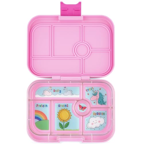 Yumbox Original Bento Lunch Box for Kids (Power Pink Unicorn) | Leakproof, 6 sections, Durable, Compact, Lightweight, Easy Open Latch, Dishwasher Safe - color: Power Pink Unicorn