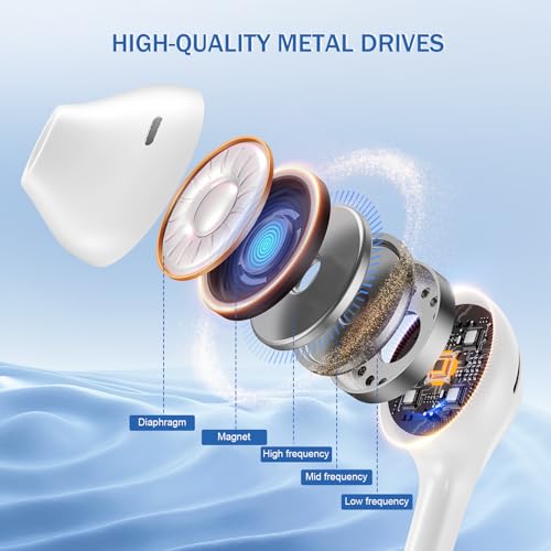 Jogteg Earbuds Headphones with Microphone Pack of 5, Noise Isolating Wired Earbuds, Earphones with Powerful Heavy Bass Stereo, Compatible with Android, Phone, Laptops, MP3 and Other Interfaces (3.5mm) - color: White