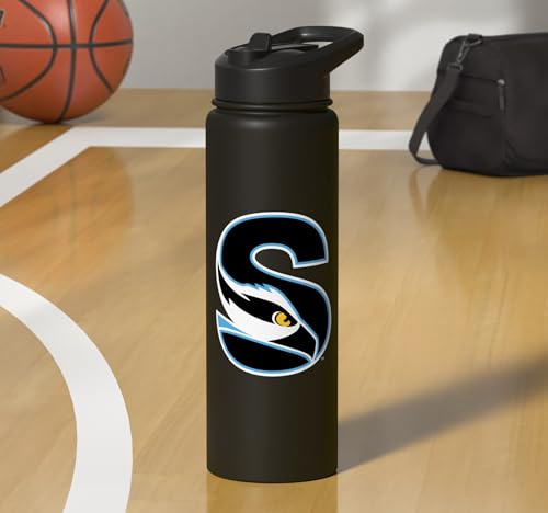 Stockton University Ospreys S Mark Stainless Steel Insulated Water Bottle - color: Black