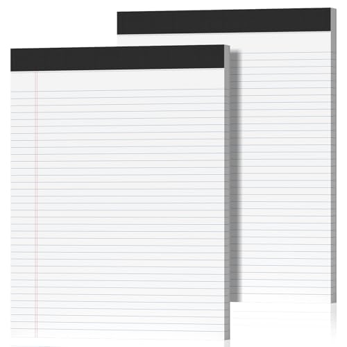 2 Pack Legal Pads 8.5 x 11 College Ruled Note Pads 8.5 x 11 Notepads 8.5 x 11 Micro Perforated Writing Pads 8.5 x 11 Pads of Paper Lined White Paper, 50 Sheets per Notepad for Home, Office, School - size: 8.5 x 11 In - White, style: 2 Pack