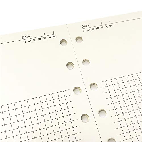 A7 Planner Refill, A7 Agenda Refill Diary Note Daily Plan Paper for Filofax,6 Hole/100gsm Paper Removable Planner Inserts 6 Rings, 4.84 x 3.23'', Harphia - color: Diary Note, size: A7