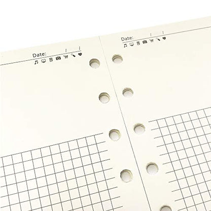 A7 Planner Refill, A7 Agenda Refill Diary Note Daily Plan Paper for Filofax,6 Hole/100gsm Paper Removable Planner Inserts 6 Rings, 4.84 x 3.23'', Harphia - color: Diary Note, size: A7