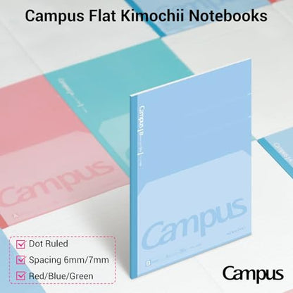 KOKUYO Composition Notebooks, 7" x 10" Kimochii Dot Lined Notebook, 30 Sheets College Ruled, 3 Pack B5 Notebook for School, School Supplies Comp Book for Note Taking, Green Pink Blue - color: Blue/Green/Pink