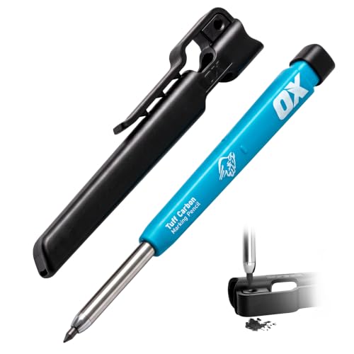 OX Tools Carpenter Pencils Mechanical Set – Heavy Duty Construction Pencil with 2.8mm Lead, Belt Clip, Sharpener, & Holder – Precision Mechanical Carpenter Pencil - Woodworking Pencils - style: OX Carpenter Pencil