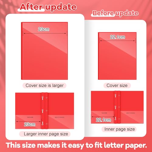 Henoyso 24 Pcs Plastic Folders with Clear Front Pocket and 3 Prong Take Home Plastic 2 Pocket Folder Back to School for Students Parent Teacher Communication for School Office (Red) - color: Red
