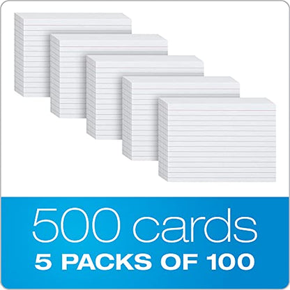 Oxford Index Cards, 4x6 Index, Ruled on Front, Blank on Back, White, Shrink Wrapped Cards (40178) 500 Count(Pack of 12) - size: 4x6 (Pack of 12)