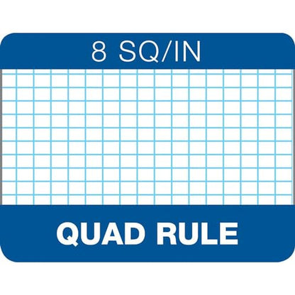 TOPS Quadrille Pad, Gum-Top, 8-1/2 x 11 Inches, Quad Rule , White Paper, 50 Sheets per Pad (33081)