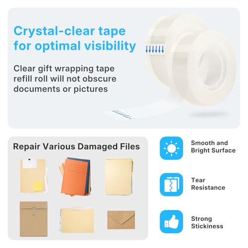 OWLKELA 48 Rolls Tape Refills, Clear | Transparent Glossy Tape, All-Purpose, Ideal for Office, Home and School - size: 48 Pcs
