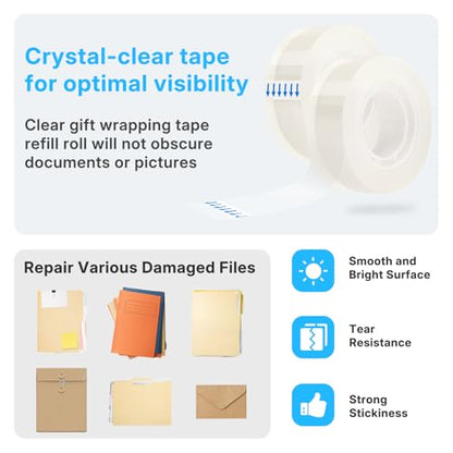 OWLKELA 48 Rolls Tape Refills, Clear | Transparent Glossy Tape, All-Purpose, Ideal for Office, Home and School - size: 48 Pcs