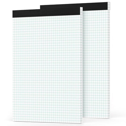 Zaviko Graph Paper Pad 8.5 x 11, 2 Pack, 4x4 Graph Ruled, Grid Paper Pad 8-1/2" x 11", Blueprint Quadrille Pad, Easy Tears Off, Grid Pad Notebook 8.5 x 11, White 70 GSM Graft Paper, 30 Sheets/Pad - size: 8.5 x 11.75 Inch, style: White-Squared-2 Pack(30 Sh