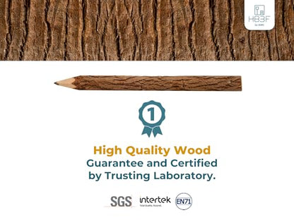 BSIRI Wooden Pencils Rustic Bark Twig Natural Wood Pencil 12 Pack 5 Inch for Kids Classroom Woodland Party Favors Camping Day Decorations Camp Themed Supplies Novelty Gifts - style: 5 Inch long