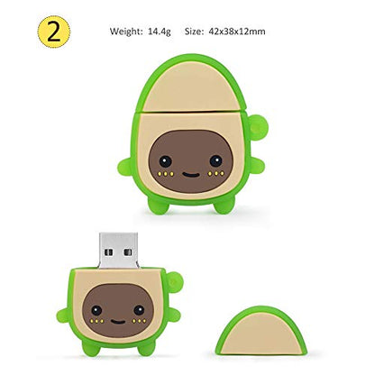 Cute USB Flash Drive 32GB, 3 Pack Fruit Design Avocado Silicone USB 2.0 Thumb Drive Computer Memory Stick Pen Drive Flash Disk Jump Drive Gift Set - color: 3-Pieces Avocado, size: 32GB