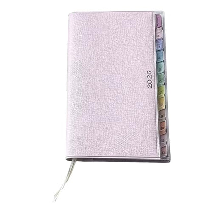 2026 Weekly Planner Dated Leather Notebook Ribbon Bookmarks for Students Daily Scheduling Professional Planner