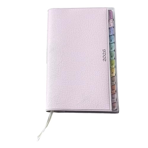 2026 Leather Academic Planner with Ribbon Bookmarks Dated 2026 Weekly Planner Notebook for Daily Scheduling 3.8x5.98Inch Travel Diary