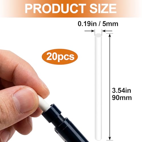 20PCS Mechanical Pencil Eraser Refills, White Refill Erasers for Retractable Eraser Pen, Universal Traceless Eraser Replacement for Office Notebook Drafting (5x90mm) - color: White, 20pcs,5x90mm