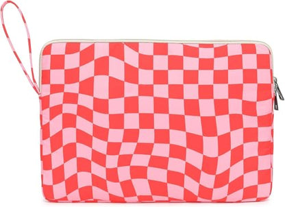 Laptop Sleeve Carrying Case Bag with Handle and Pocket for MacBook Air 13,iPad Pro 13 inch and 12.5 inch-13.5 inch Laptop Computer (Grid) - color: Grid With Strap, size: 12.5 inch-13.5 inch