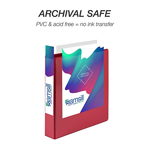 Samsill 4 Pack Durable 1.5 Inch 3 Ring Binders, Round Ring, Clear View Cover for Presentations, Red - color: Red, size: 1.5-Inch