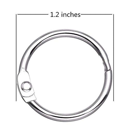 Antner 100PCS 1 1/5 Inch Loose Leaf Binder Rings Nickel Plated Small Metal Book Rings Keyrings for Paper, Index Cards, Flashcards, Keychains, Crafts, Home Office Organization, Silver - size: 1.2 Inch-100 Pieces