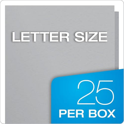 Oxford Two-Pocket Folders w/Fasteners, Gray, Letter Size, 25 per Box (57705) - color: Gray, size: 25 Count
