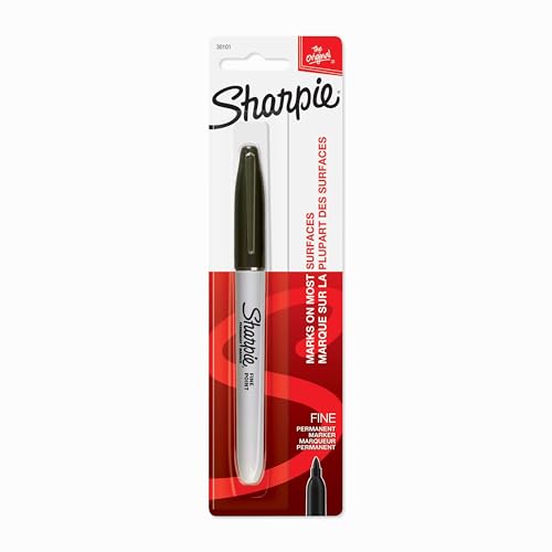 Sharpie Permanent Marker, Fine Point, Black, 1 Count - size: 1 Count (Pack of 1)