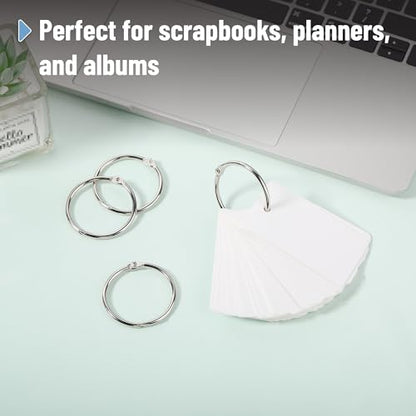 Mr. Pen- Loose Leaf Binder Ring, 1.5 Inch, 100 Pack | Metal Loose Leaf Binder Book Rings Bulk for Books and Index Cards, Scrapbook, Keychains, School, Home, Office, Silver - color: Silver, size: 1.5", 100 Pack