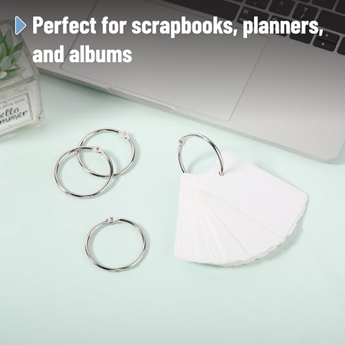 Mr. Pen- Loose Leaf Binder Ring, 1.5 Inch, 100 Pack | Metal Loose Leaf Binder Book Rings Bulk for Books and Index Cards, Scrapbook, Keychains, School, Home, Office, Silver - color: Silver, size: 1.5", 100 Pack