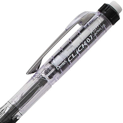 Pentel Twist-Erase Click Mechanical Pencil (0.7mm), Pack of 6 Pencils with 2 Pack of Lead Refills (PD277TLBPS6M) - style: Lead Size 0.7mm