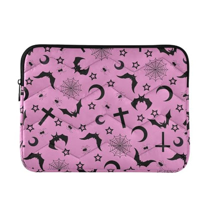 Cute Laptop Sleeve 13 inch Bats Crosses Stars Gothic Laptop Bag 14 inch Waterproof Computer Bag for Women Laptop Accessories Computer Cover Bag for Tablet Men, A06D24018 - color: Bats Crosses Stars Gothic