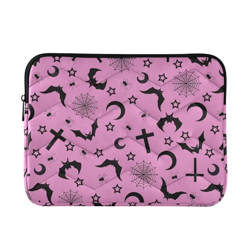 Cute Laptop Sleeve 13 inch Bats Crosses Stars Gothic Laptop Bag 14 inch Waterproof Computer Bag for Women Laptop Accessories Computer Cover Bag for Tablet Men, A06D24018 - color: Bats Crosses Stars Gothic