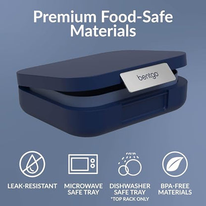 Bentgo® Modern - Leak-Resistant Bento Lunch Box For Adults, Teens, & Larger Appetites; Reusable BPA-Free Meal Prep Container with 3 or 4 Compartments, Dishwasher/Microwave Safe; 5 Cups (Navy) - color: Navy