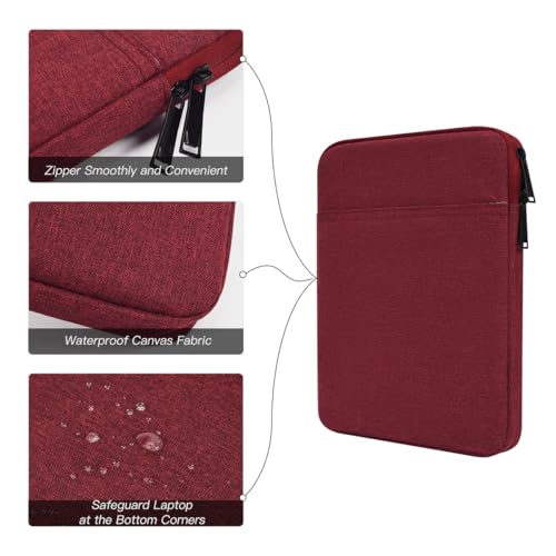 Tablet Sleeve Bag for 2025 11 inch iPad A16, 11 inch iPad Air M3 M4/ 10.9 inch iPad 10th/ Pro 11 M4, Galaxy Tab A8 10.5" Case Pouch, Fit Apple Smart Keyboard, Wine Red - color: Wine Red, size: 9-11 Inch